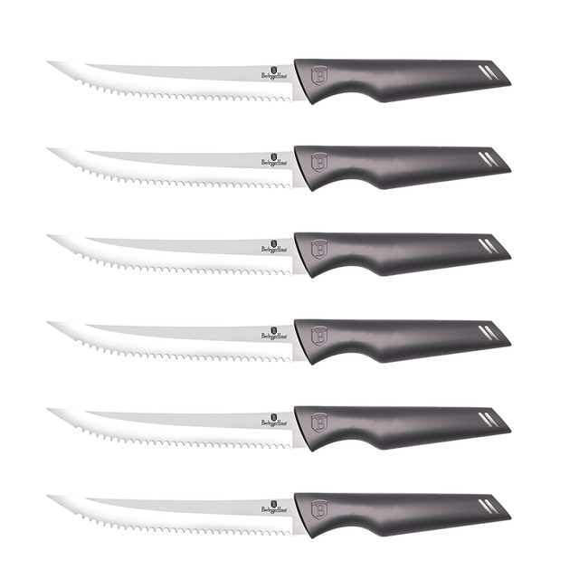 6-Piece Steak Knife Set Berlinger Haus BH-2783 Carbon Pro Collection Attractive 6-piece steak knife set from