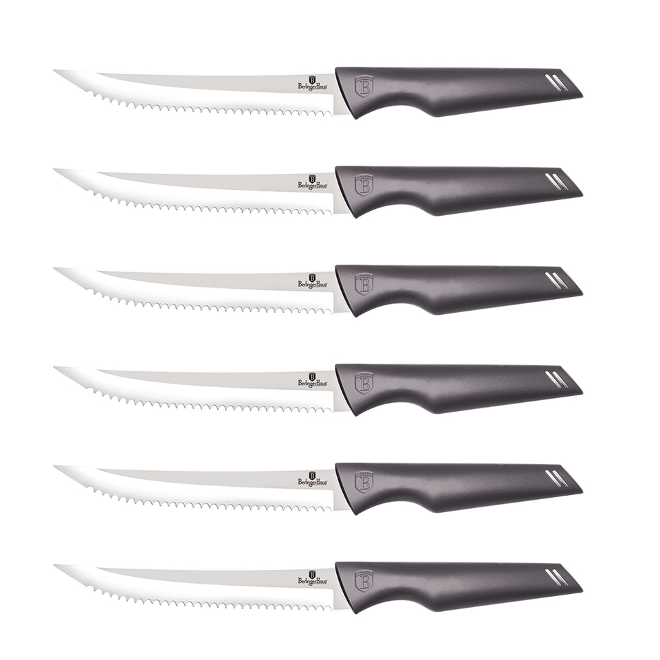 6-Piece Steak Knife Set Berlinger Haus BH-2783 Carbon Pro Collection Attractive 6-piece steak knife set from