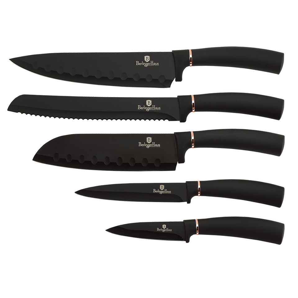 6-Piece Knife Set Berlinger Haus BH/2336 Black Rose Collection