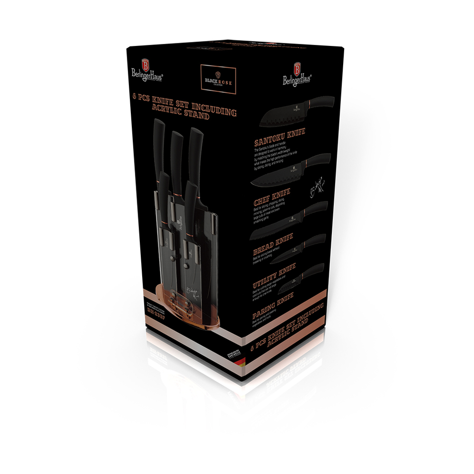 6-Piece Knife Set Berlinger Haus BH/2336 Black Rose Collection