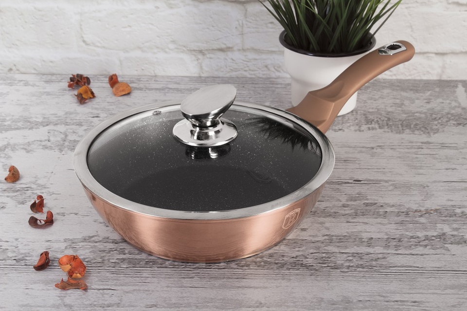 Deep Frying Pan 24 cm Berlinger Haus BH/1517 Rose Gold Collection