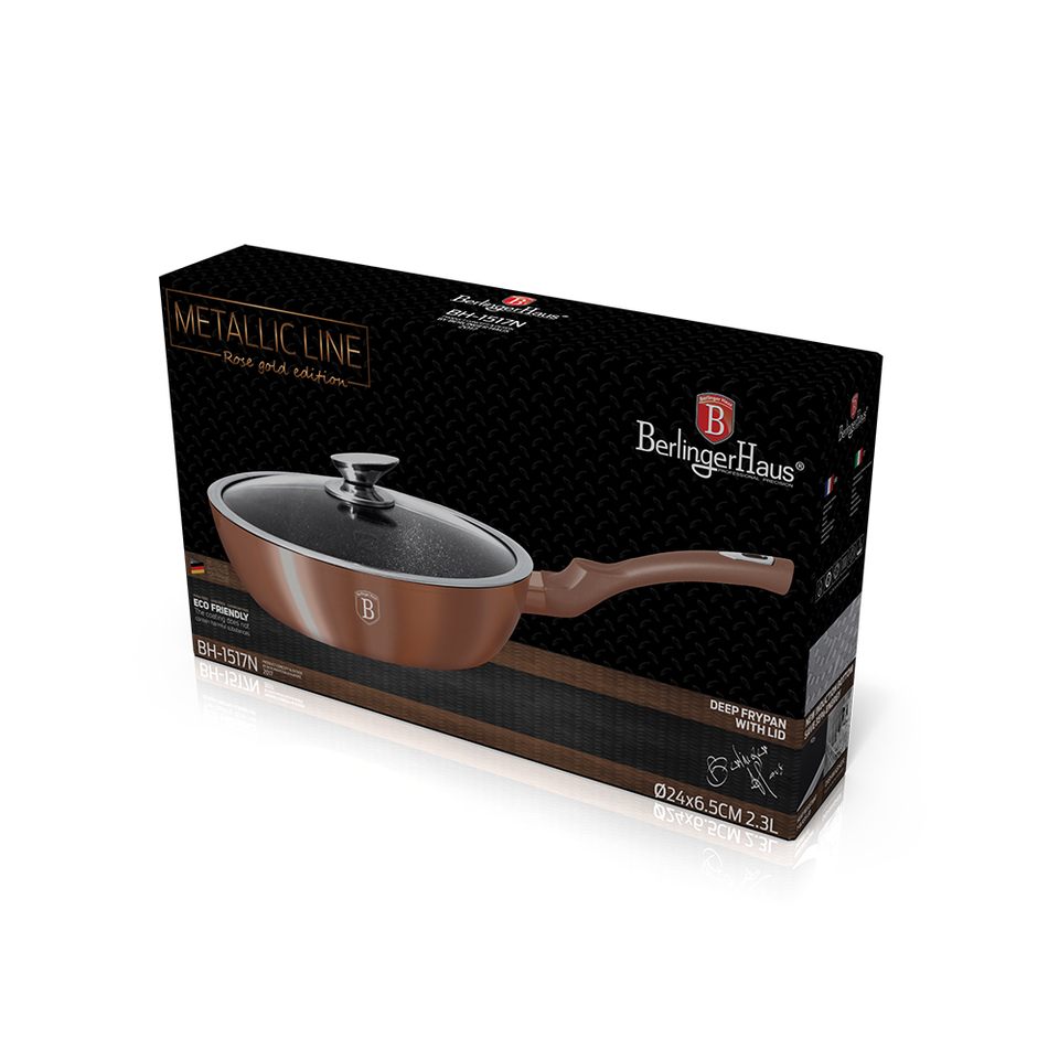 Deep Frying Pan 24 cm Berlinger Haus BH/1517 Rose Gold Collection