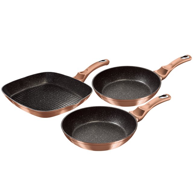3-Piece Frying Pan Set Berlinger Haus BH/1279 Rose Gold
