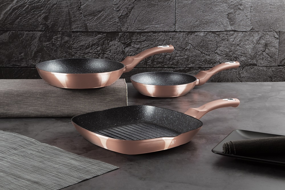 3-Piece Frying Pan Set Berlinger Haus BH/1279 Rose Gold