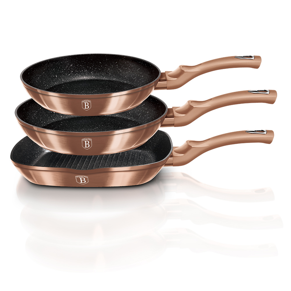 3-Piece Frying Pan Set Berlinger Haus BH/1279 Rose Gold