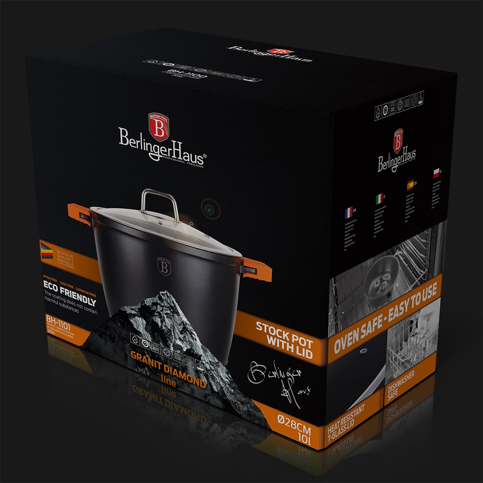 Stock Pot 28 cm Berlinger Haus BH/1101N Granite Diamond Line