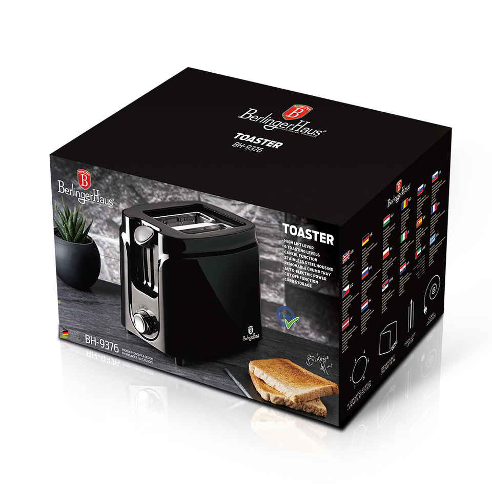 2-Slice Toaster Berlinger Haus BH-9376 Black Silver