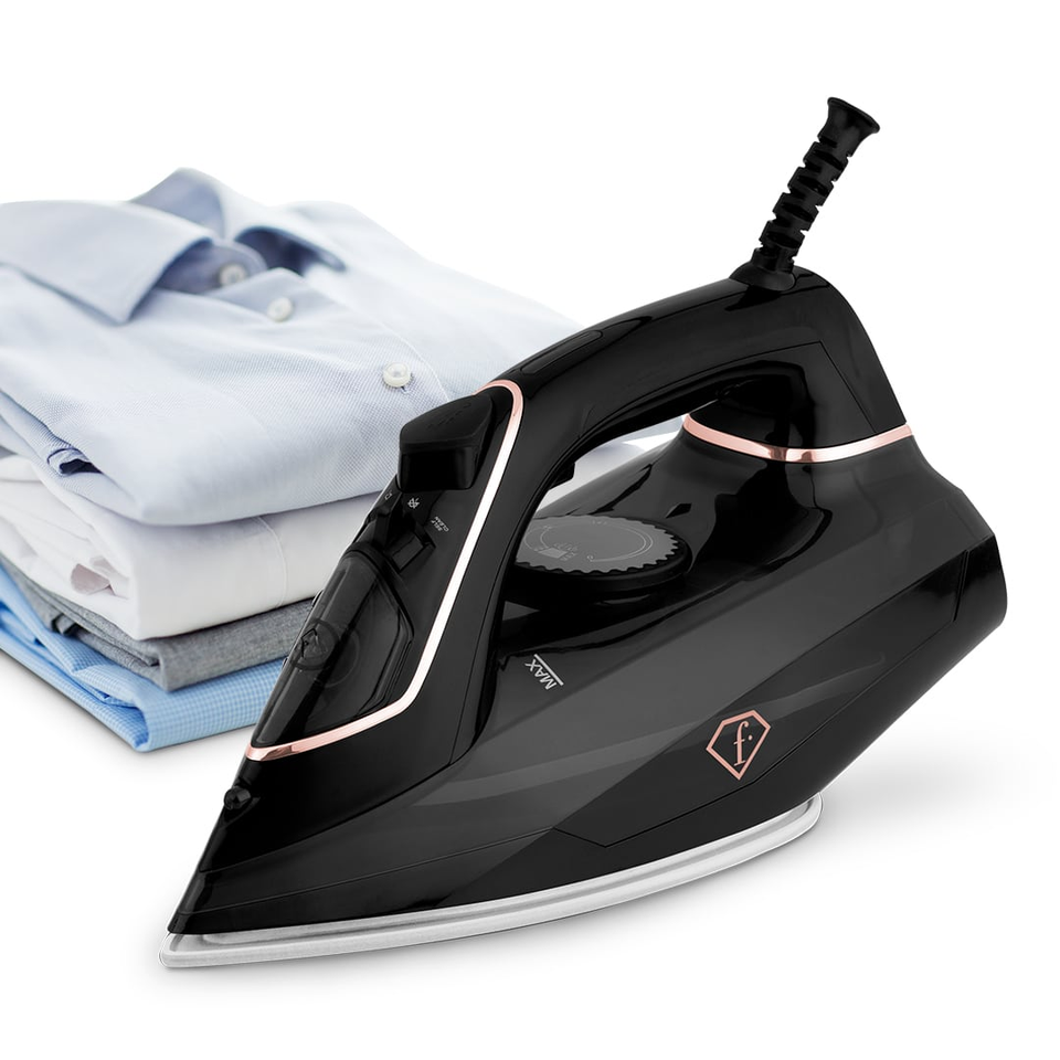 Steam Iron with Ceramic Soleplate 2400W – Black–Rose Gold | Fashion by Berlinger Haus | FTV0123