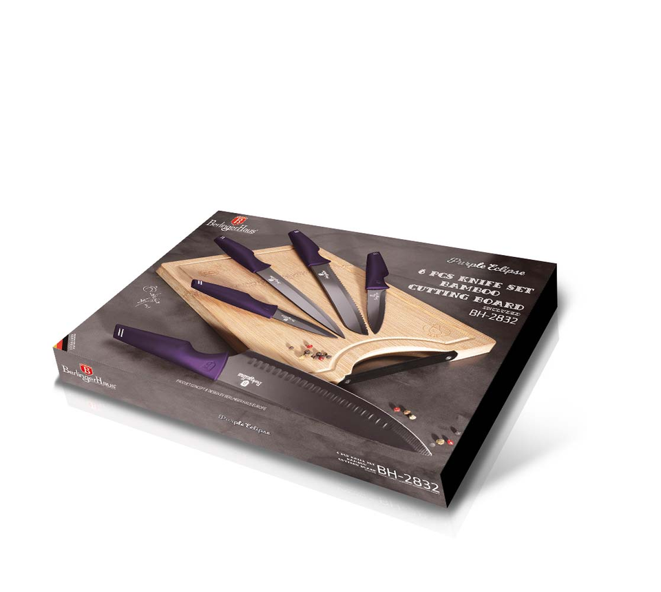 Knife set & BAMBOO CUTTING BOARD BERLINGER HAUS BH-2832 Purple