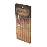 6 részes steak késkészlet fa nyélel