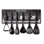 7 részes konyhai eszközkészlet rozsdamentes acél akasztóval
