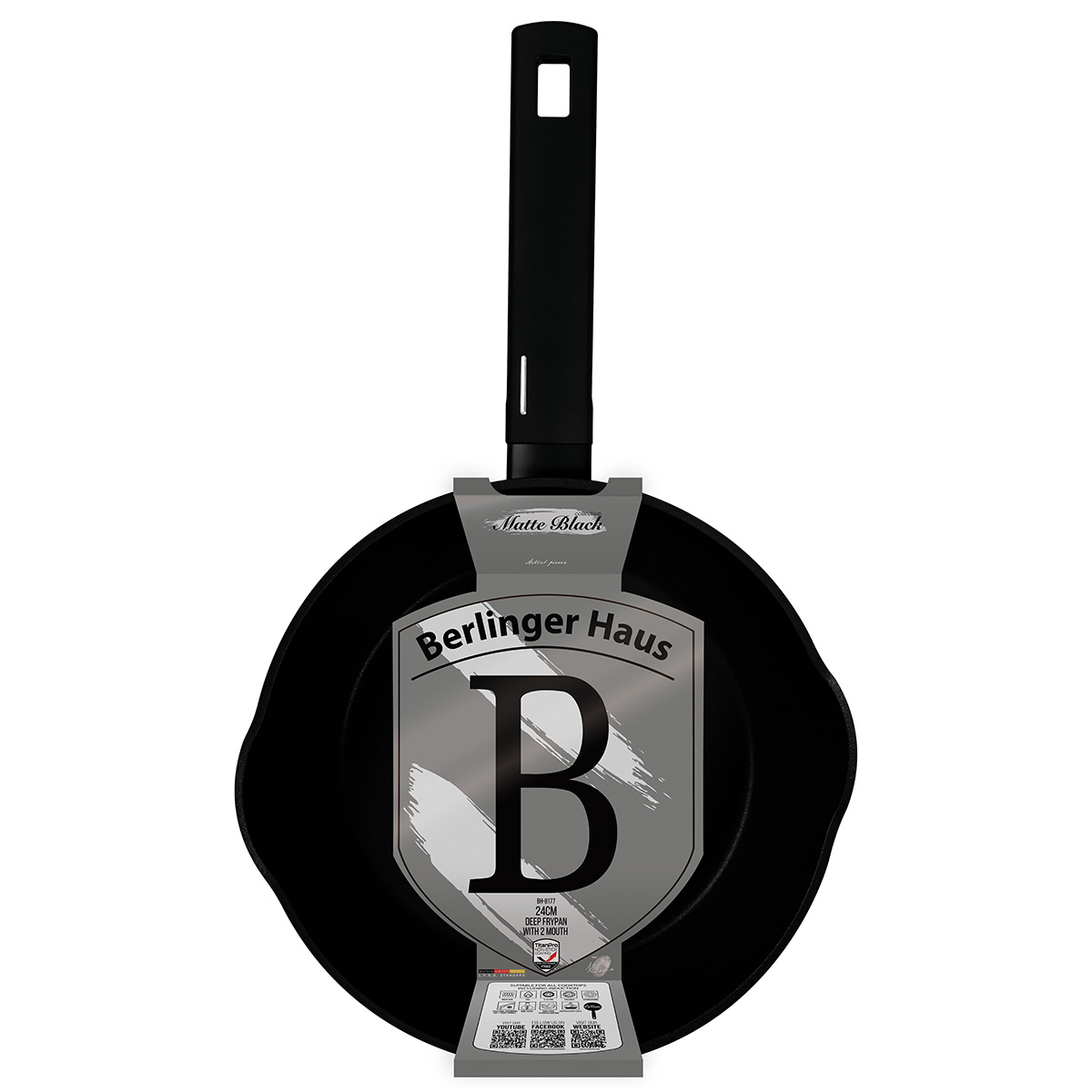 BH-8177-2.jpg Mély serpenyő dupla kiöntő csőrrel (24 cm) - Image 1