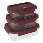 3 részes üveg ételtároló készlet