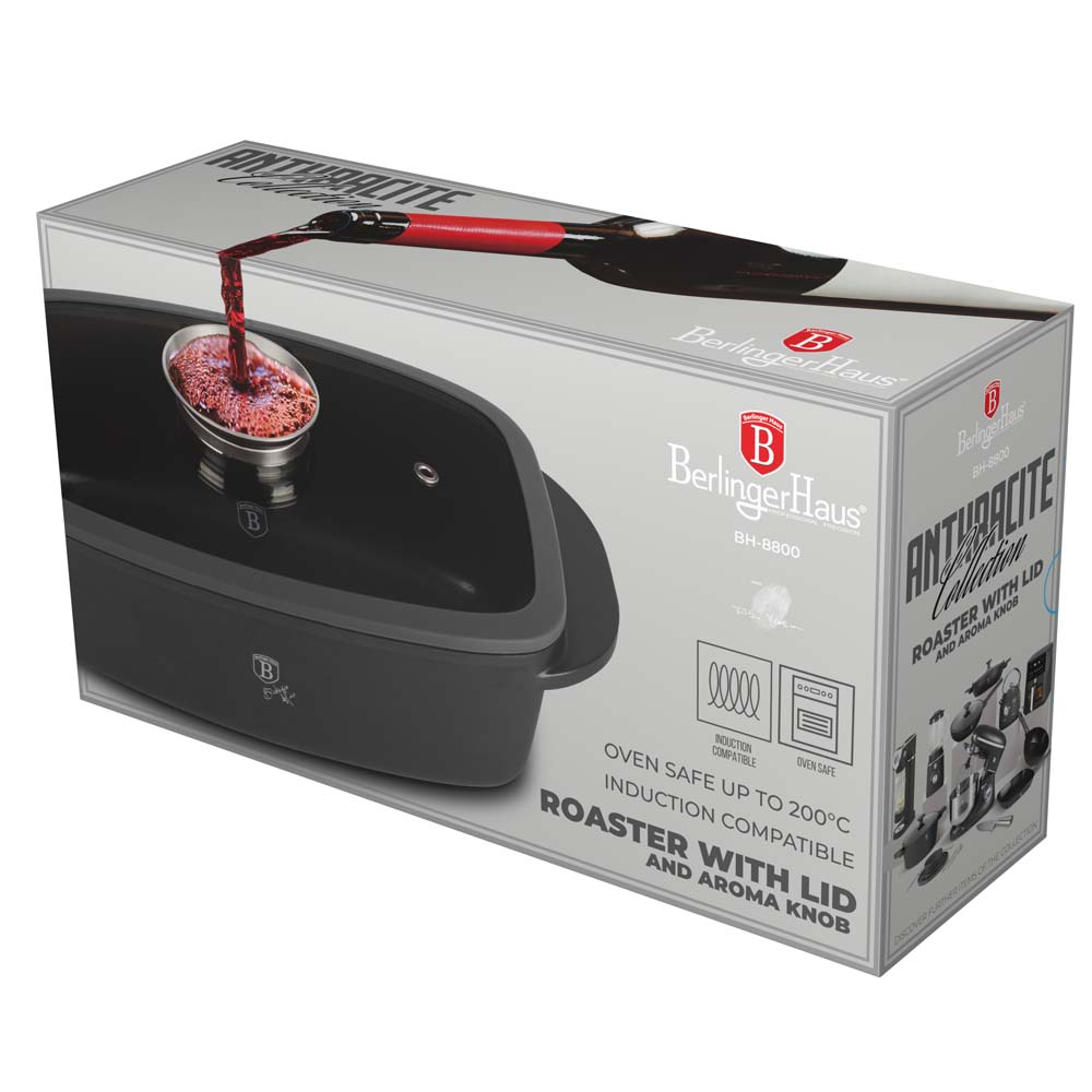 BH-8800-2.jpg Pecsenyesütő fedővel és aroma gombbal - Image 1