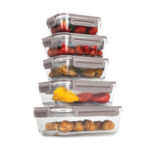 5 részes üveg ételtároló készlet
